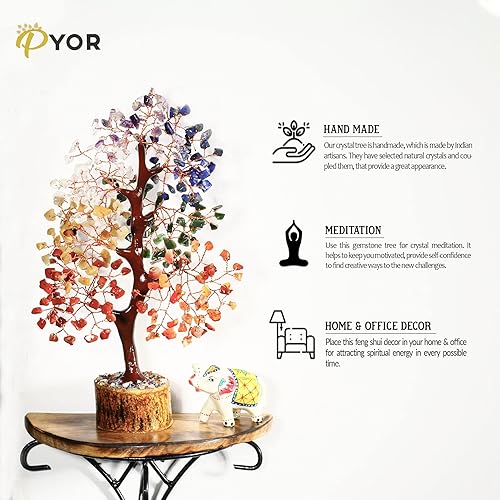 Miniatura 2 de Árbol de la vida de 7 chakras, árbol de cristal para energía positiva, árbol de siete chakras, árbol de gemas, cristales y piedras, árbol de