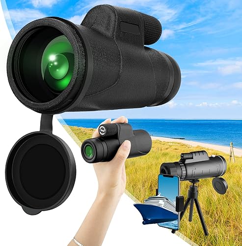 TUBBLI - Telescopio monocular de alta potencia de 0.394 x 1.654in con trípode soporte para teléfono inteligente, prisma BAK7 impermeable con visión