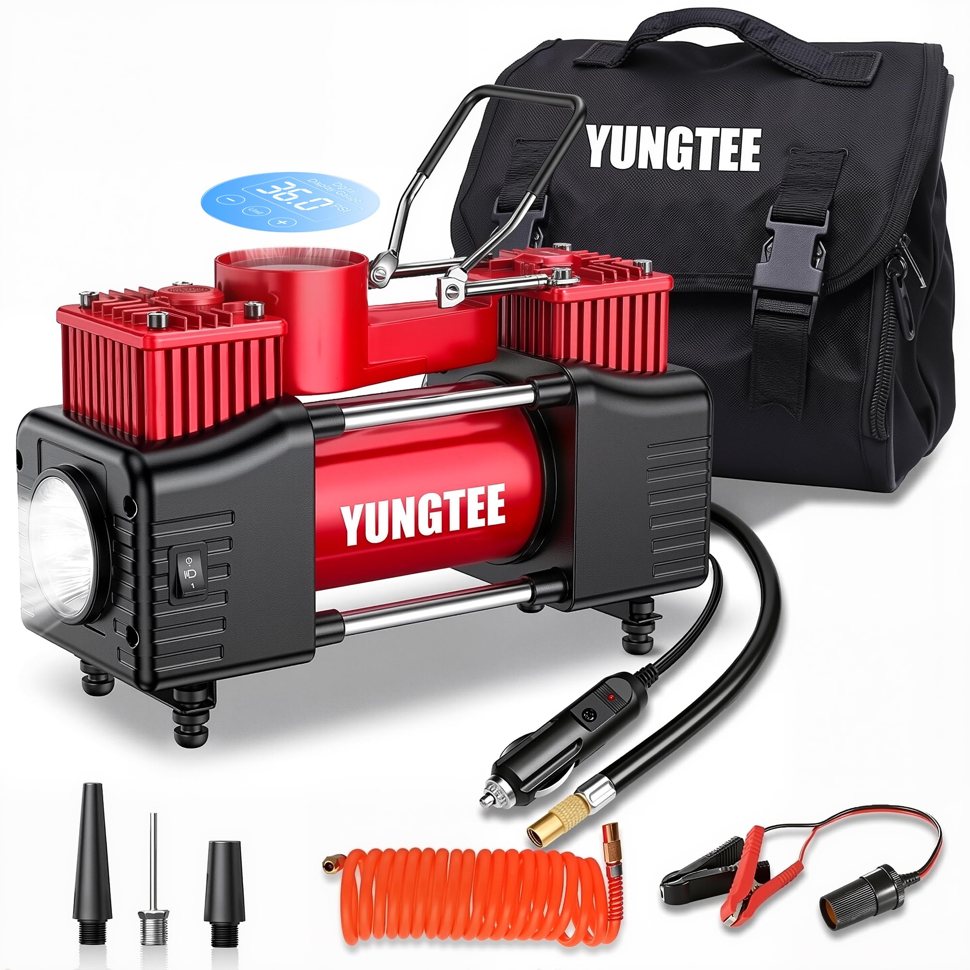 YUNGTEE Tire Inflator - Powerful Portable Air Pump -1 YUNGTEE Tire Inflator - Powerful Portable Air Pump -1