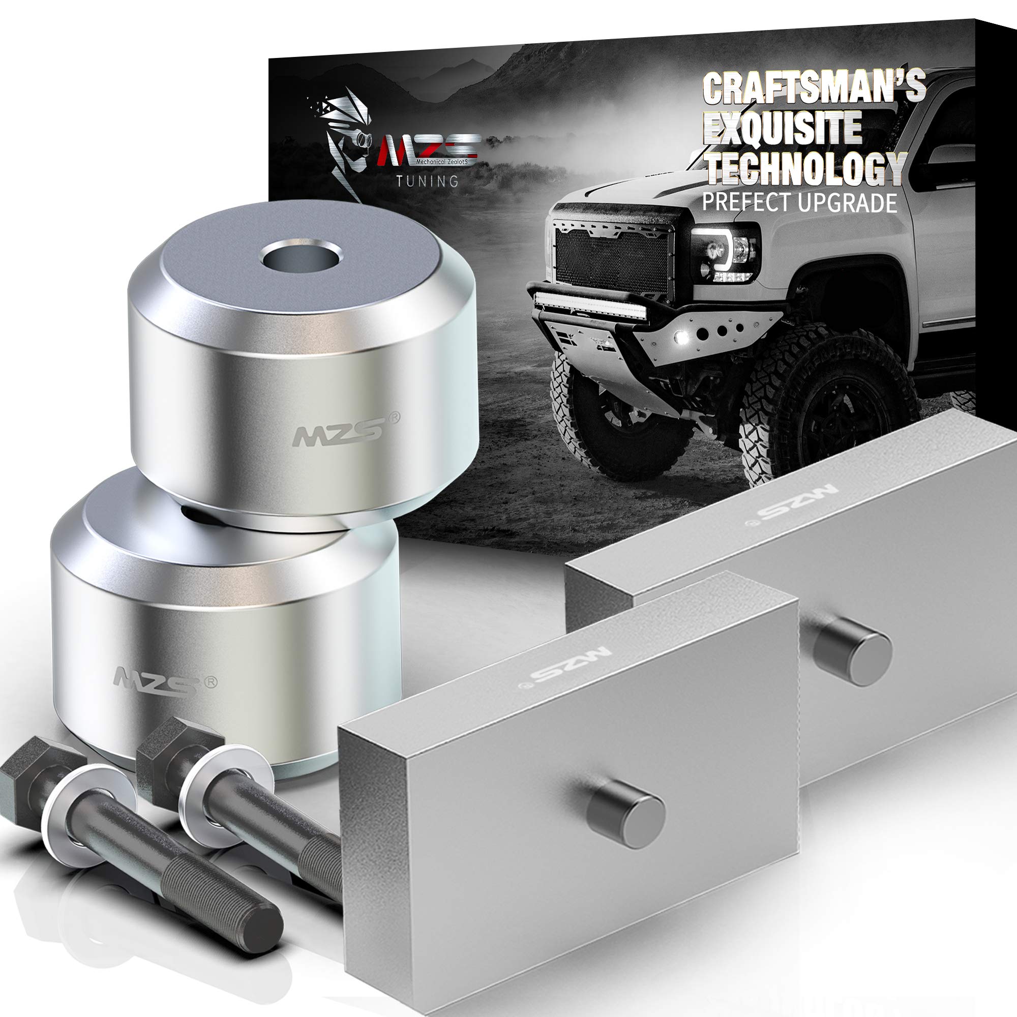 MZS Leveling Kit 2.5" Front + 1" Rear Full Lifts Strut Spacers + Lift Blocks Compatible with 2005-2023 F250 F350 Super Duty 4WD