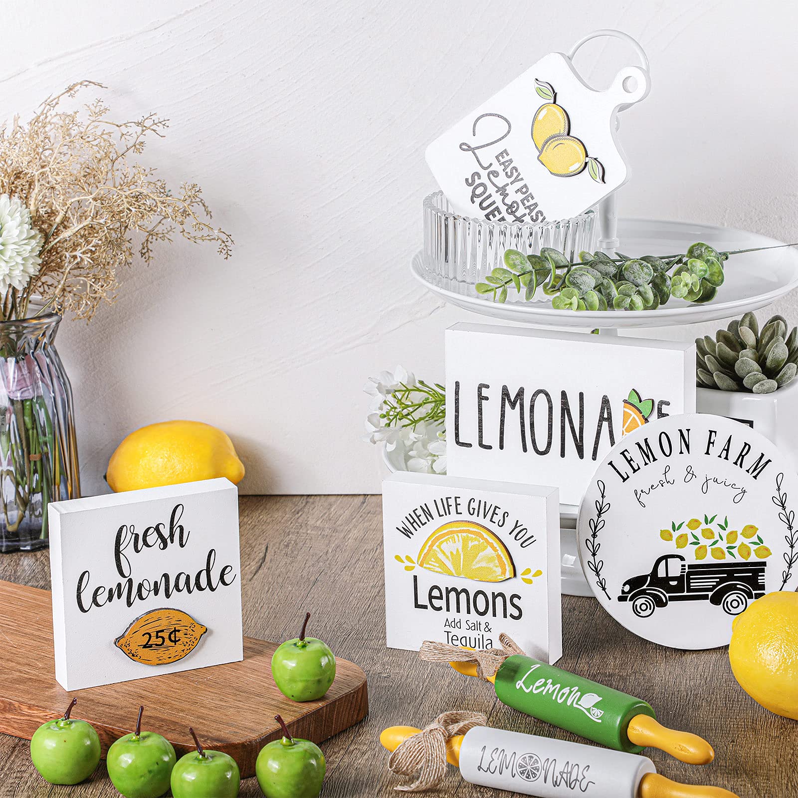Limonadenstand-Zubehör-Set – Inkl. 50 Becher Mit Deckel & Strohhalmen, 3 Schürzen, Holztafel, Banner & Mehr Für Sommerparty