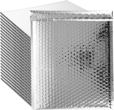 25 PACK Thermal Bubble Mailer 10" x 12" Insulated Shipping Bags Mailing Envelopes Self-adhesive Foil Metallic Shipping Bags for Cold Shipping