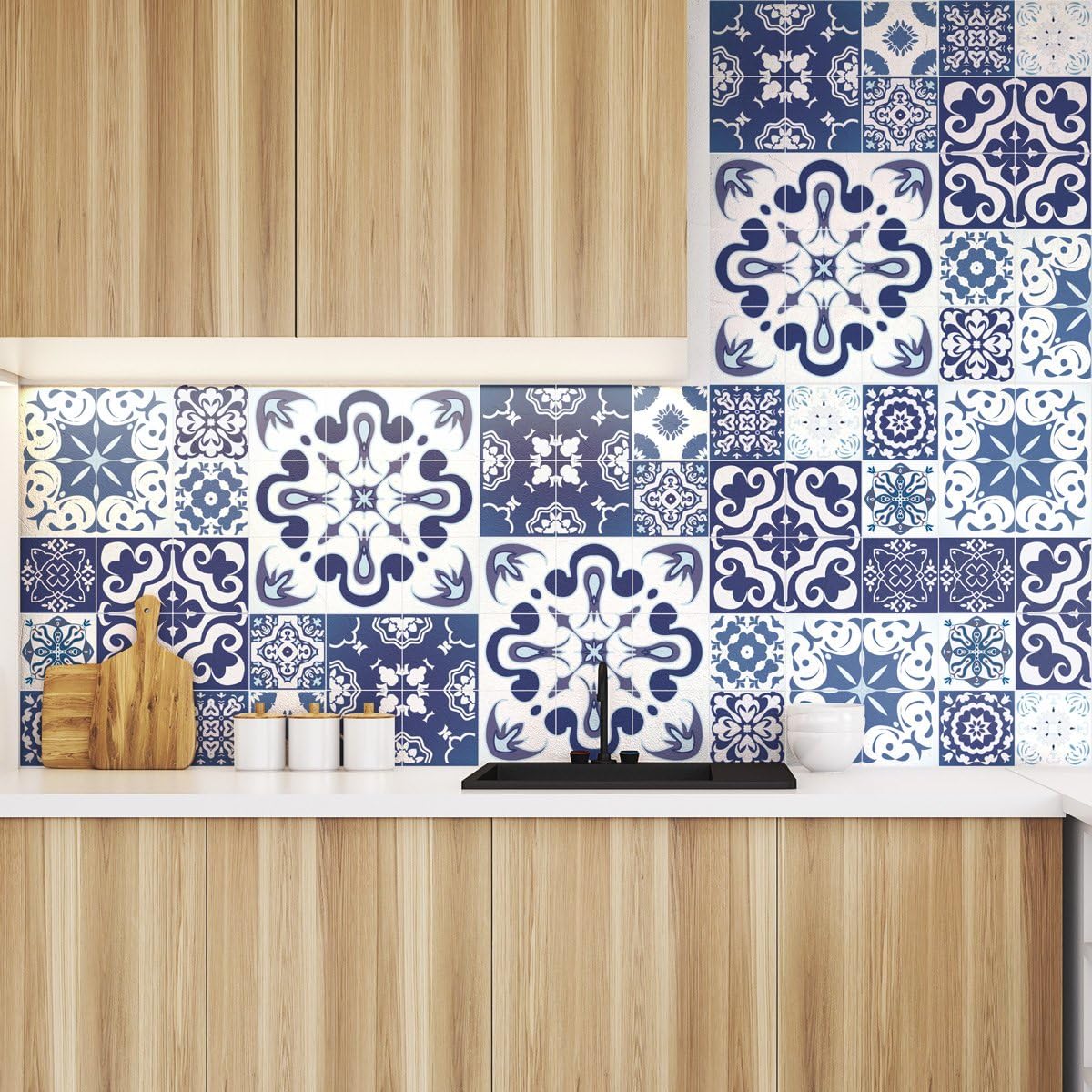 ambiance-Live col-rv-0507 _ 20 Adhesive Stickers Tiles, Multi-Coloured, 20 x 20 cm, Set of 30 Pieces