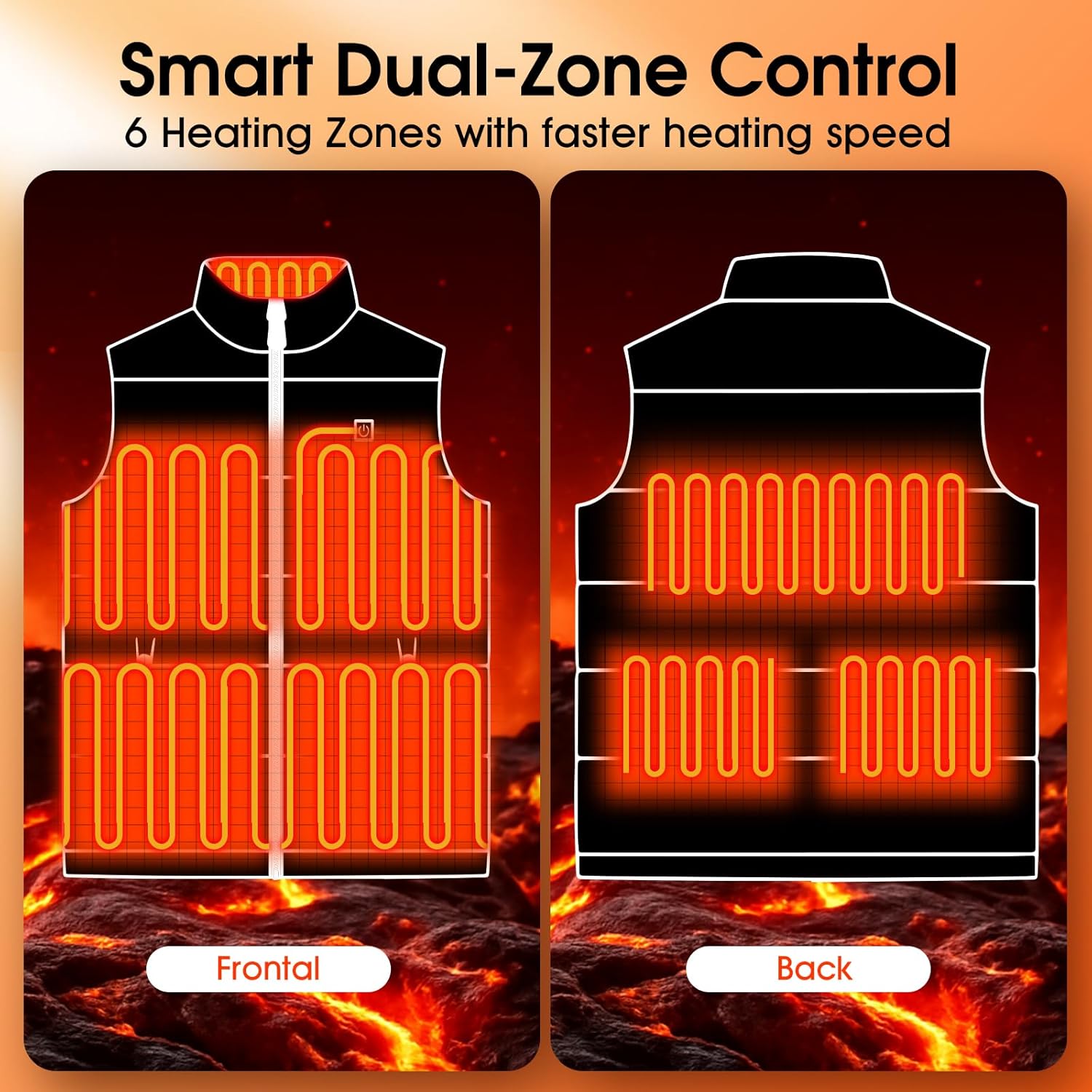 Heated Vest for Men, 16000mAh 7.4V Battery Pack Included, Rechargeable Heated Vest for Hunt Camping Cycling Ski - Image 6