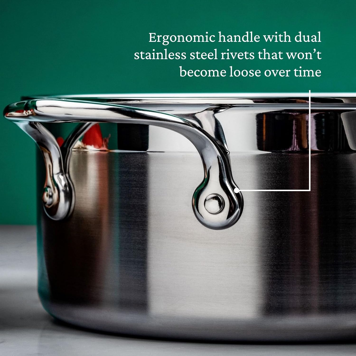 Hestan ProBond Forged - Professional Clad Stainless Steel Sauce Pan with Helper Handle, 4 Quart, Induction Compatible