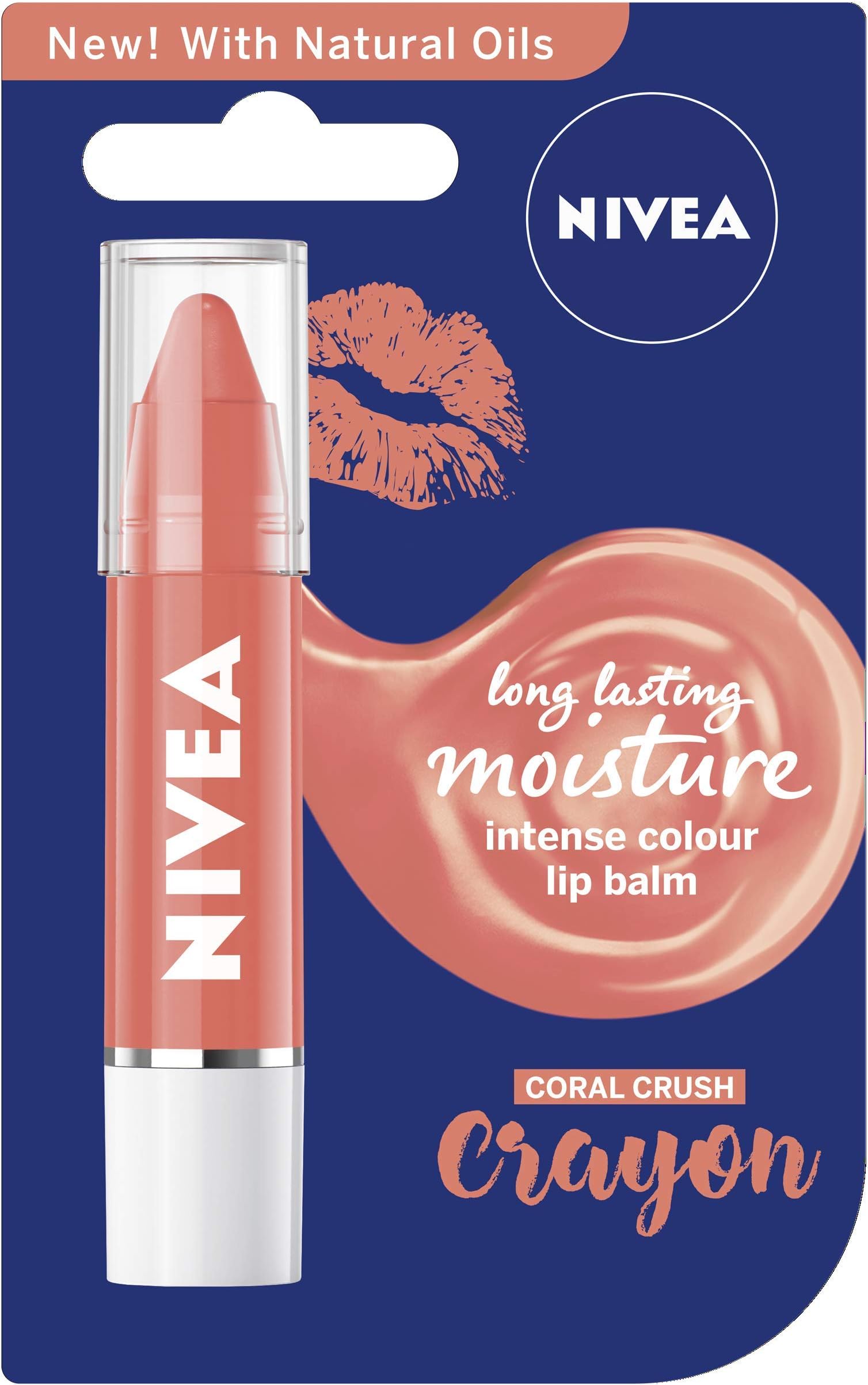 Nivea Coloron Coral Crush Glossy Lip Crayon/Lip Balm, 3G