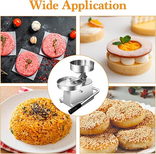 Miniatura 7 de Julymoda Máquina de hamburguesas para hamburguesas, máquina de hamburguesas de 5 pulgadas, máquina de hamburguesa de acero inoxidable, máquina de