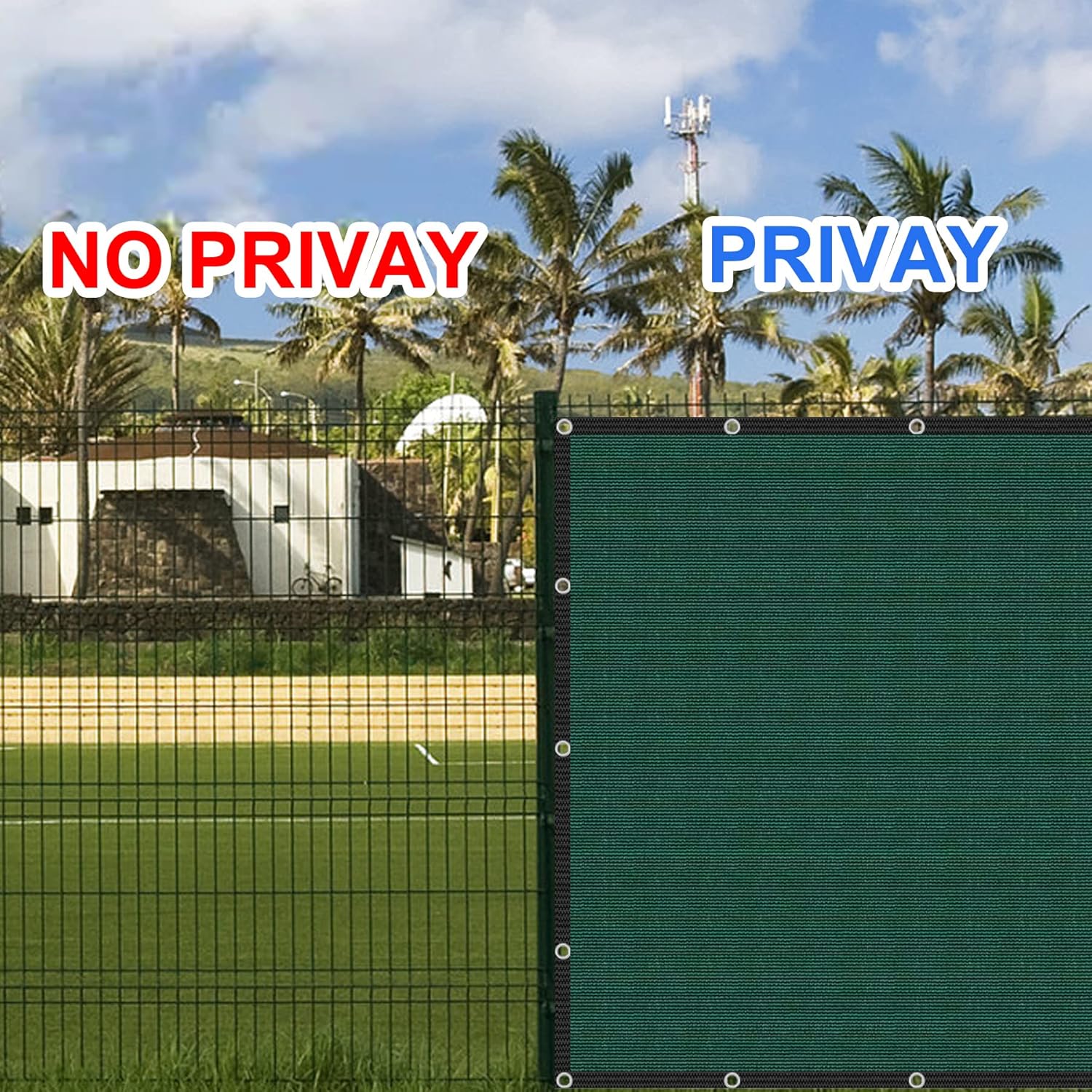 Green 3' x 5' Fence Privacy Screen Commercial Outdoor Backyard Shade Windscreen Mesh Fabric