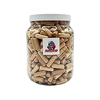 Vista 124 de 3/8" x 2" - Paquete de 500 pasadores de madera - Secados al horno, estriados y biselados (3/8" x 2", 500 unidades)