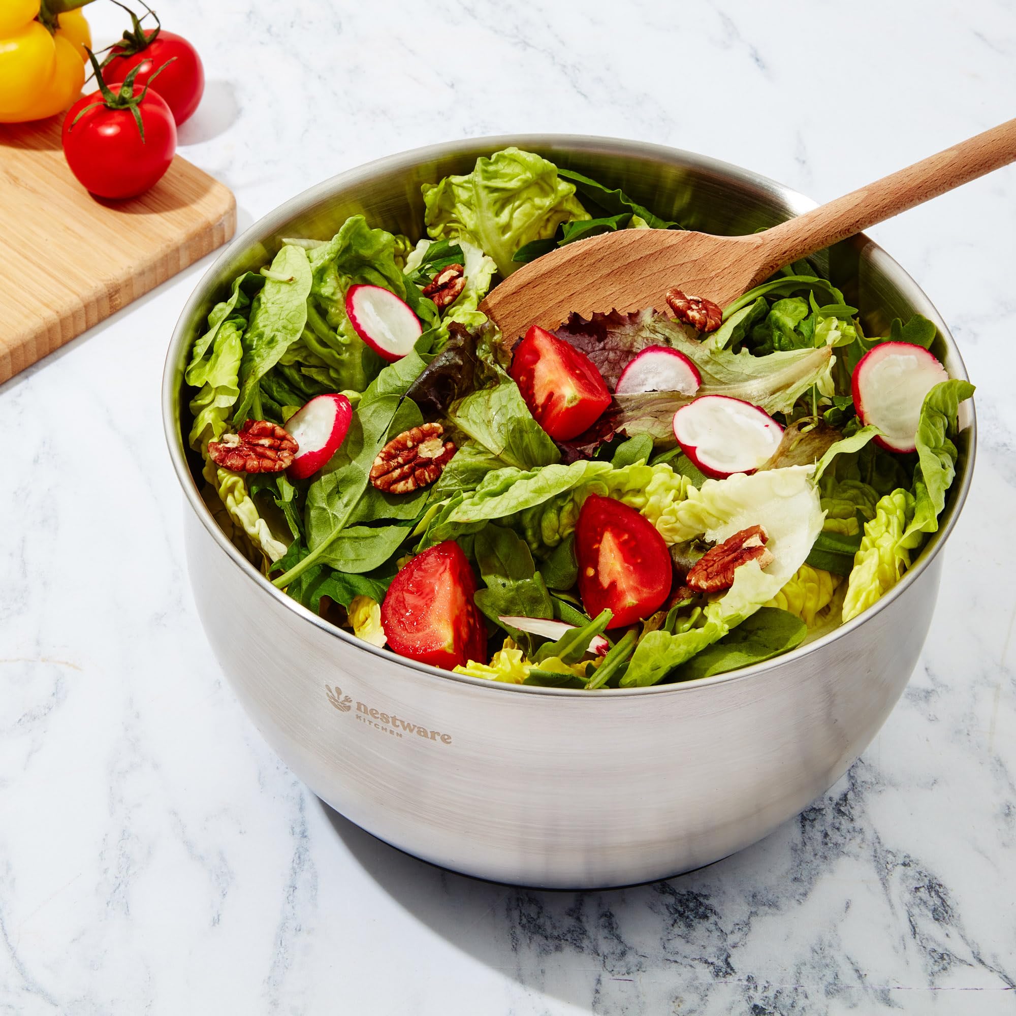 Essoreuse à Salade en Acier Inoxydable 304 – Séchoir à Salade, Légumes & Fruits, Capacité 5 L, Base Antidérapante (Noir)