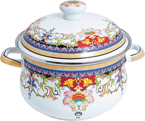 Caçarola Esmaltada Indiana 22cm C/Tampa C/indução