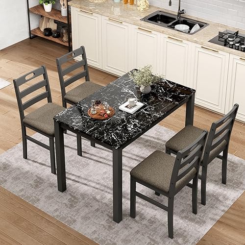 Sophia & William 5 Piece Dining Table Set for 4,