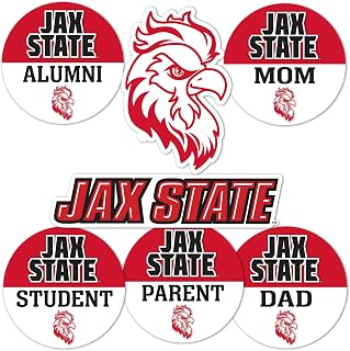 Desert Cactus Jacksonville State University Sticker Gamecocks JSU Jax State Vinyl Decals Laptop Water Bottle Car Scrapbook (Round Family)