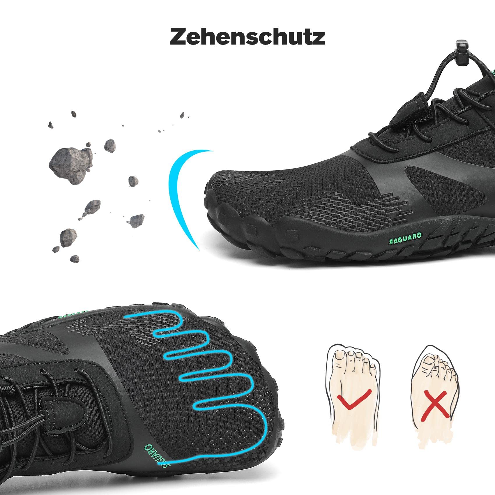 SAGUARO Estate Scarpe Barefoot Minimaliste Uomo Comode e Leggere Antiscivolo Trekking Trail Running Scarpe Asciugatura Rapida Outdoor e Indoor