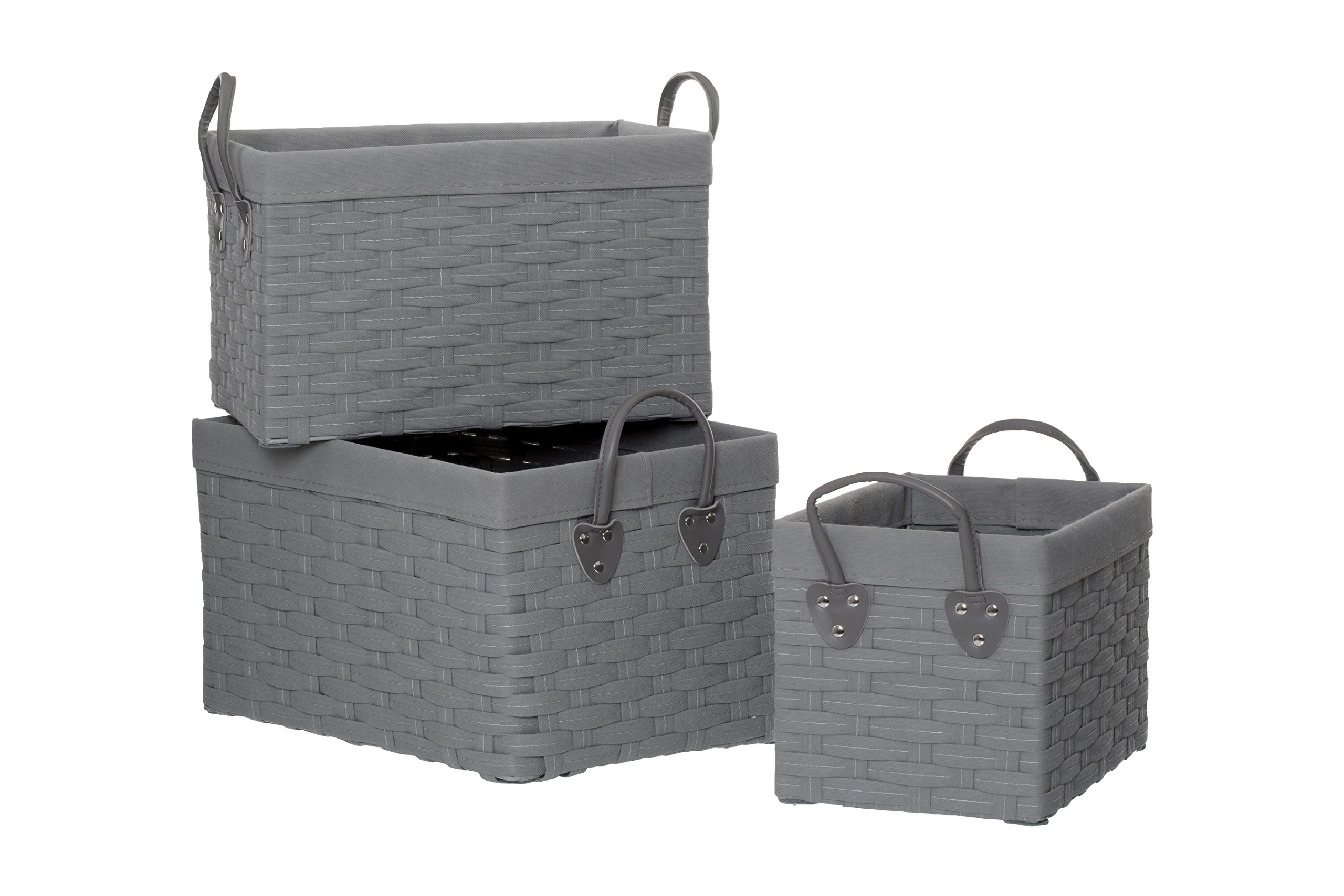 Orsina Lida Lattice Grey Rectangular Storage Baskets from B&Q