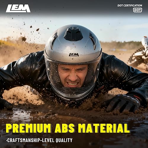 Miniatura 8 de LEM Cascos modulares de motocicleta para adultos, cascos de motocicleta de cara completa para hombres, protector de barbilla desmontable, aprobado