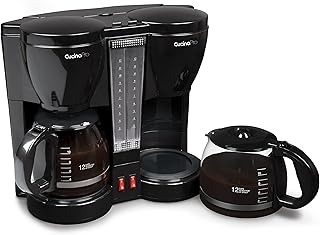 CucinaPro Double Coffee Brewer Station - Dual Coffee Maker Brews two 12-cup Pots, each with Individual Heating Elements