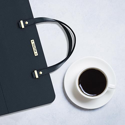 Miniatura 7 de DEHITE Fundas para la Biblia para mujer, tamaño grande, bolsa para la Biblia para libros de hasta 8 x 7.3 x 2.2 pulgadas, bolsillo con cremallera,