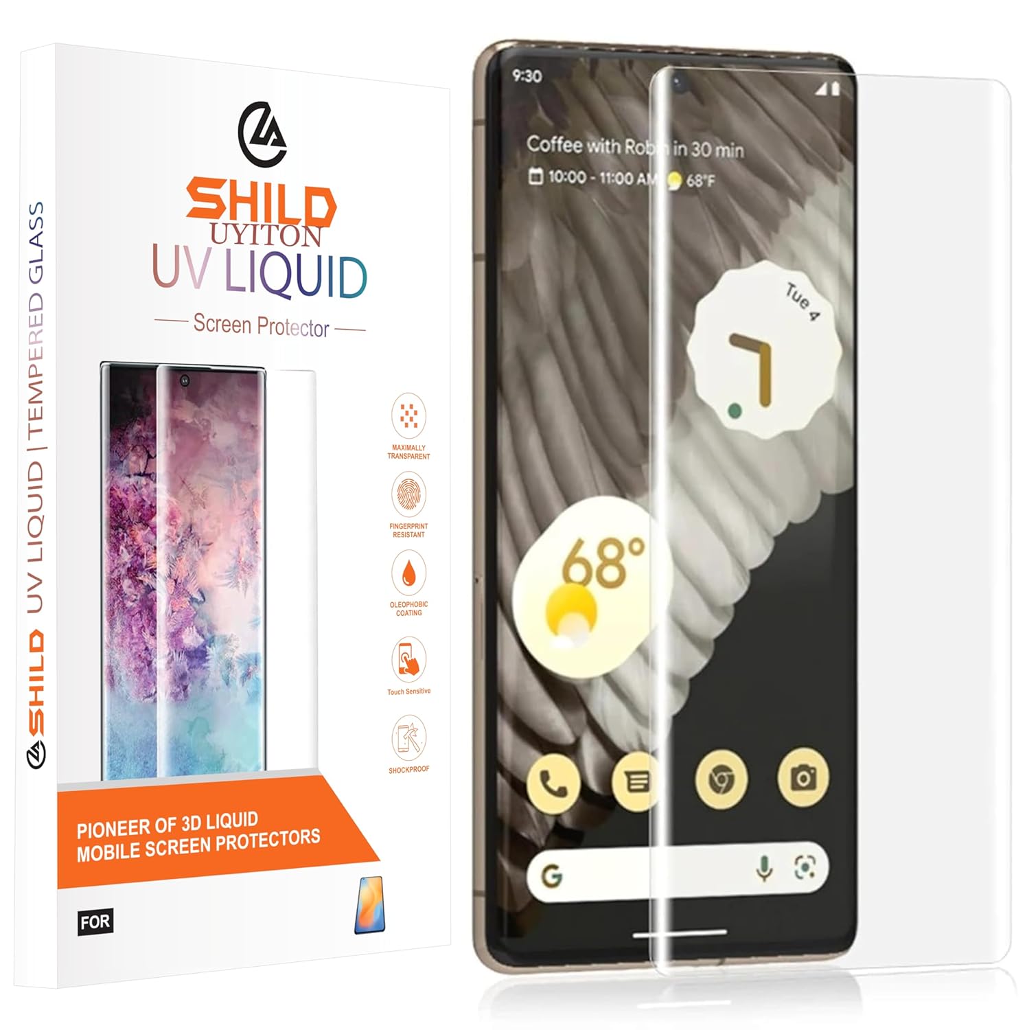 SHILD – (Pack 1 Perfect – Fits Design Tempered Glass Screen Protector For Google Pixel 7 Pro (6.7 inch 5G | UV Tempered Glass Protector For Pixel 7 Pro -9H Hardness/HD/Fingerprint Working