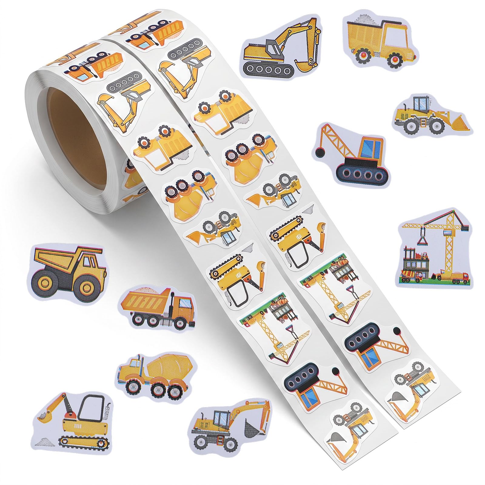 Truck Stickers, 2 Rolls Self-Adhesive Vehicle Construction Sticker for Kids