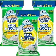 Scrubbing Bubble, Flushable Toilet Brush, Citrus Scent, Replacement Brushes, 12 x 3 Pieces, Toilet Detergent, Toilet Cleaning, Disposable