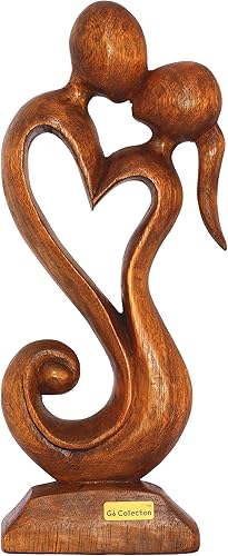 G6 Collection Estatua de escultura abstracta de madera de 12 pulgadas hecha a mano  Amor eterno  Arte de regalo decorativo para decoración del