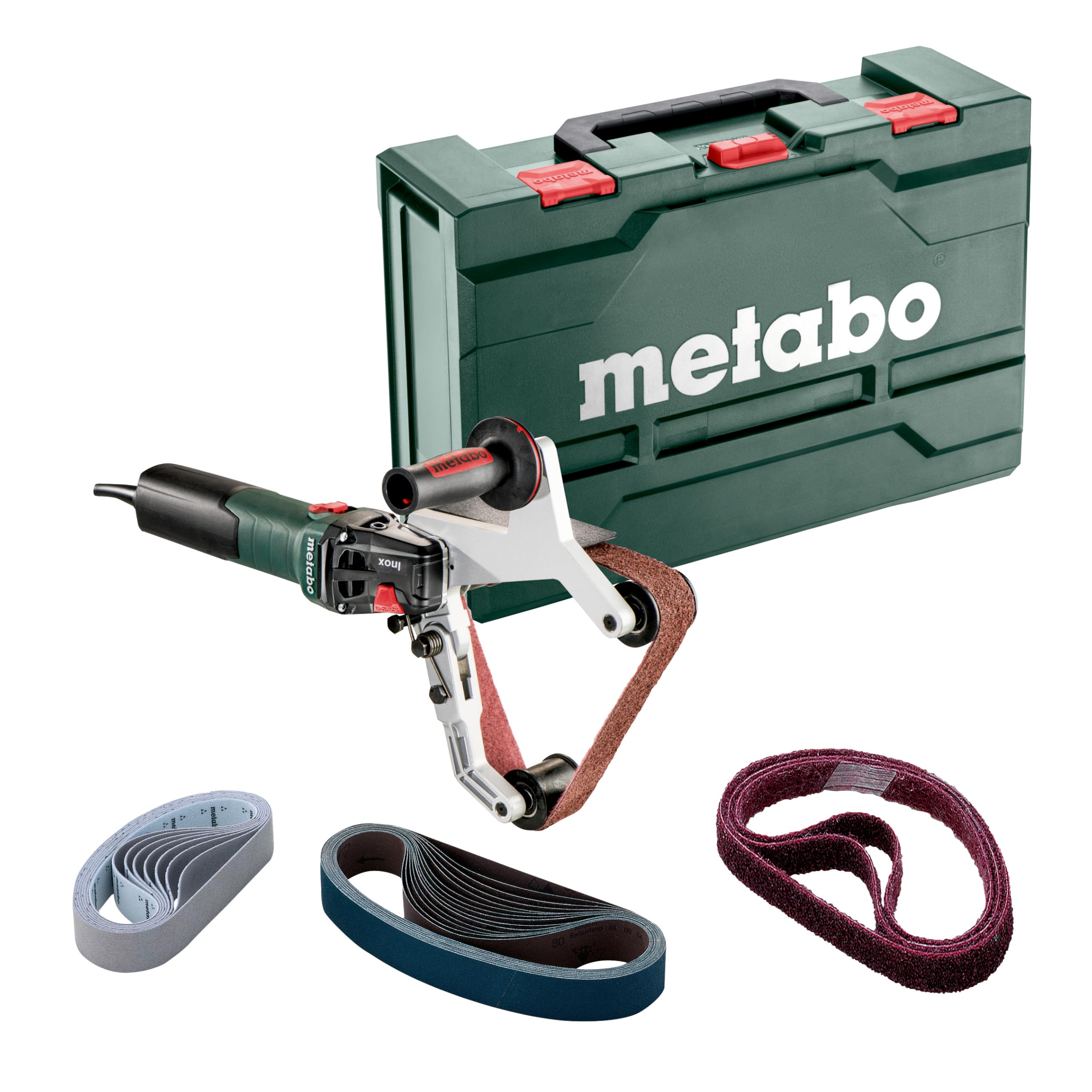 Makita Metabo RBE 15-180 Set (602243500) Tube Belt Sander in Metal Carry Case Green