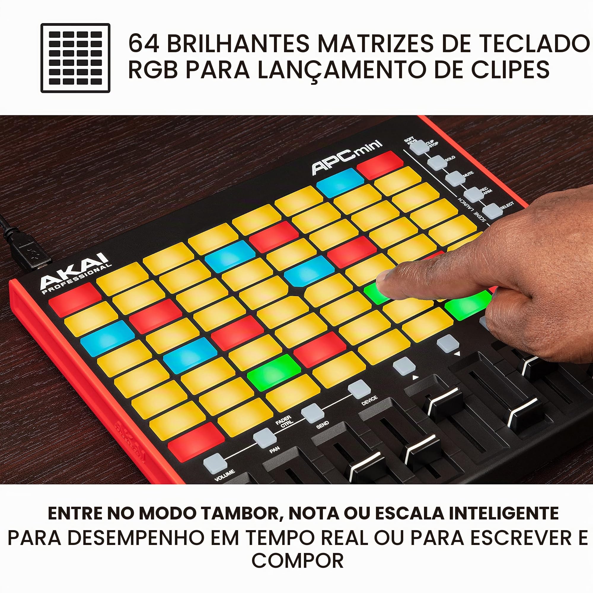 Akai Professional APC Mini MK2 - Controlador MIDI Pad USB com
