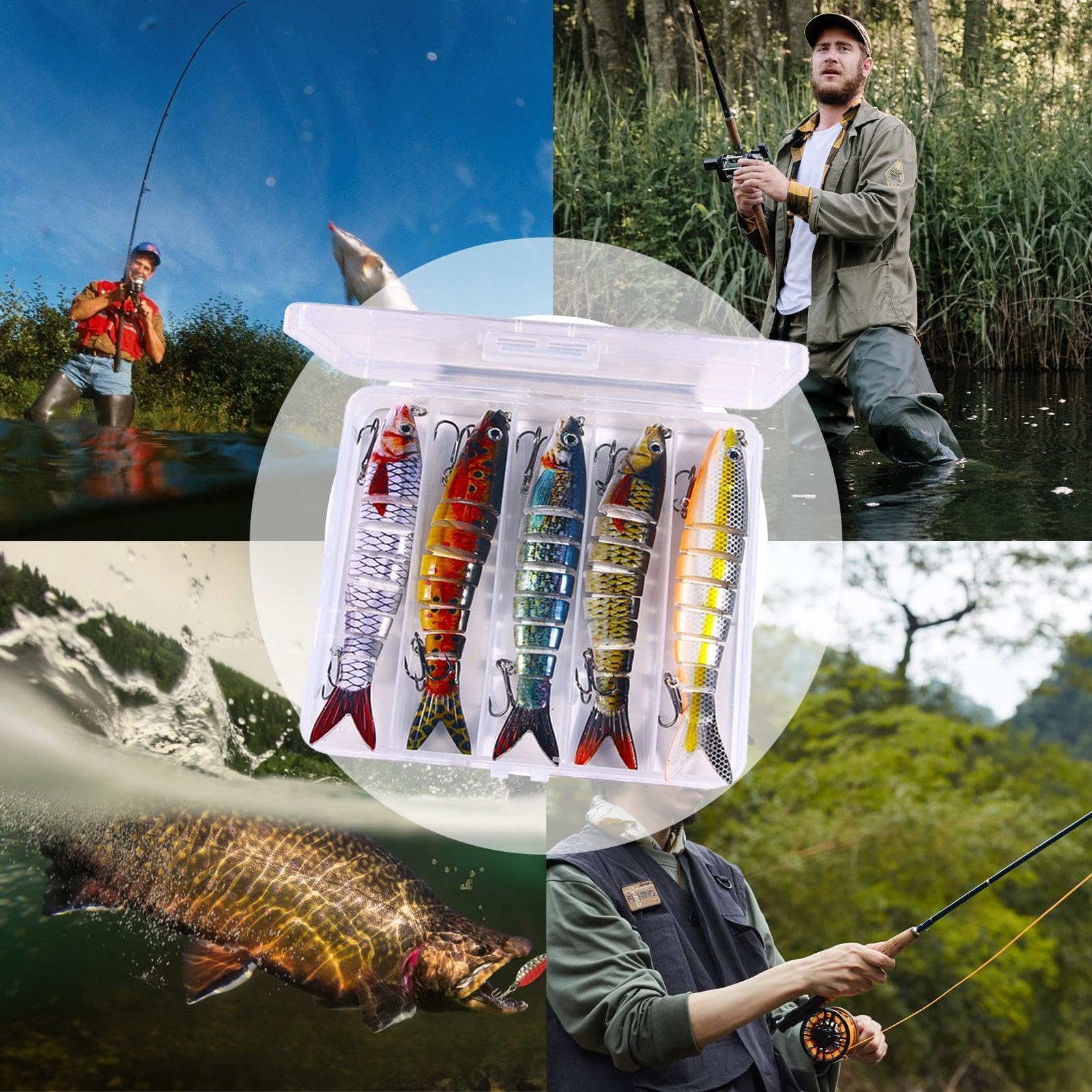 Swimbaits Multiarticolati: Attrattori Di Pesci Premium, Esca Realistica | Swimbait Multiarticolato Per Branzino, Trota E Lucio, Esche Da Pesca Submarina, Attrezzature Da Pesca Durevoli Per Pesca In Ag