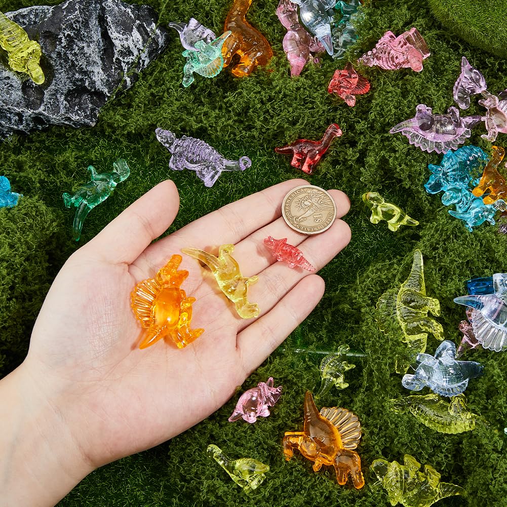 SUPERFINDINGS 128PCS Mini Dinosaur Figures Animals Figurine Miniatures Acrylic Dinosaur Party Favors Micro Landscape Ornaments for Pool Home Garden - Image 3