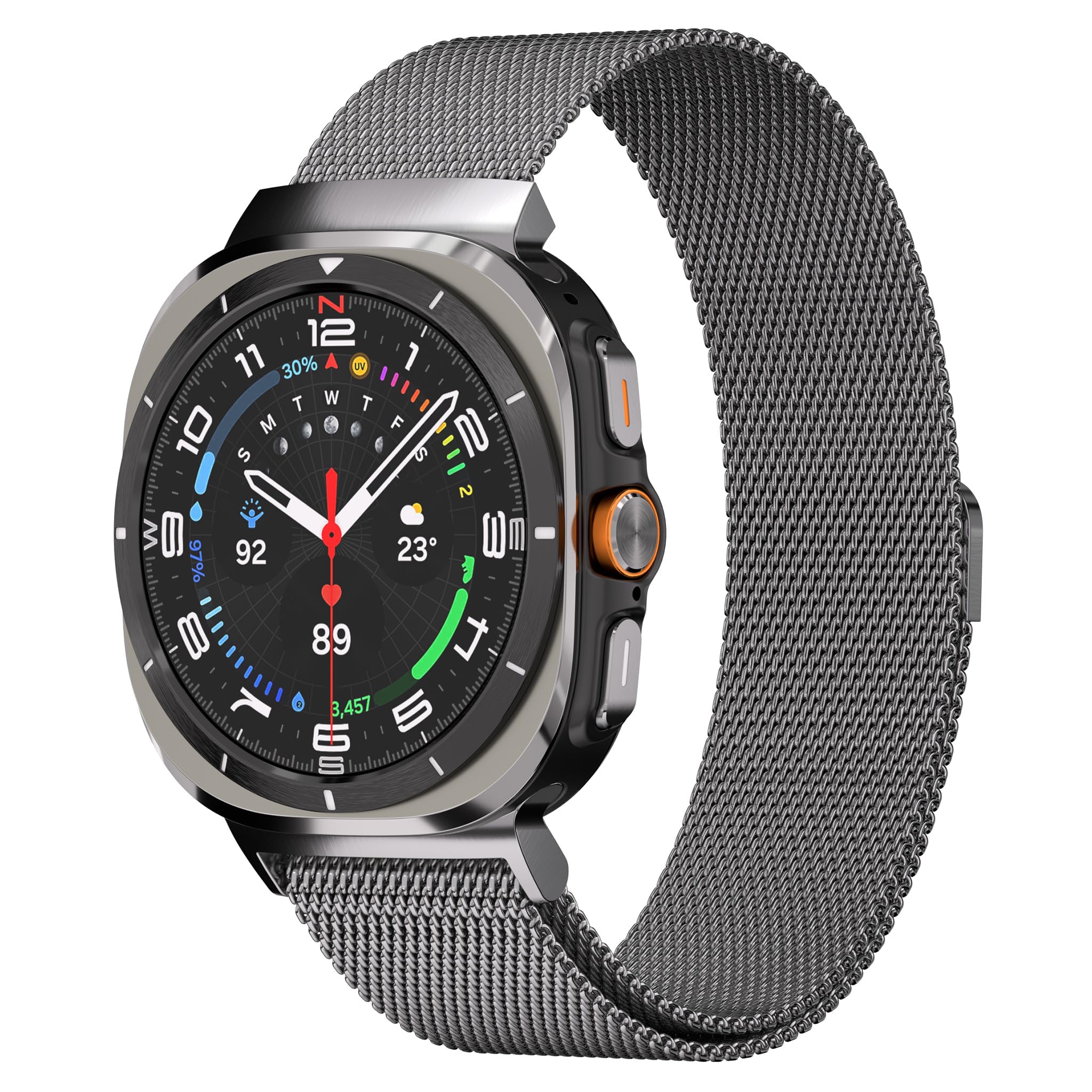 Milanese Band Compatible with Samsung Galaxy Watch Ultra - 47mmm Milanese Mesh with Magnet Buckle (Gray)