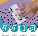 Love Handle Cell Phone Grip Holds Device with just a Finger - Ultra Slim Pocket Friendly Love Handle Finger Grip for iPhone Mini Tablet - Grip it Securely for Texting, Photos and Selfies (Black)