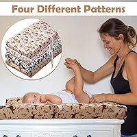 Vista 5 de 4 Pcs Western Stretchy Baby Changing Pad Covers for Boys and Girls Soft Diaper Changing Table Pad Cover Breathable Comfy Newborn Baby Cradle Sheets
