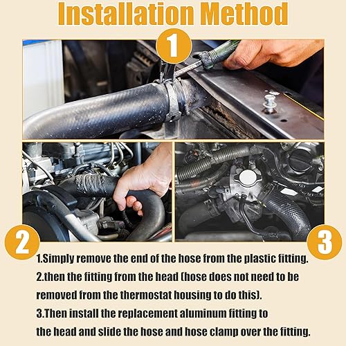 Miniatura 4 de Manguera de agua 11537541992  Abrazadera de montaje de manguera de refrigerante del motor de coche  para BMW 328i 335i 2007-2016 Aluminio rojo con