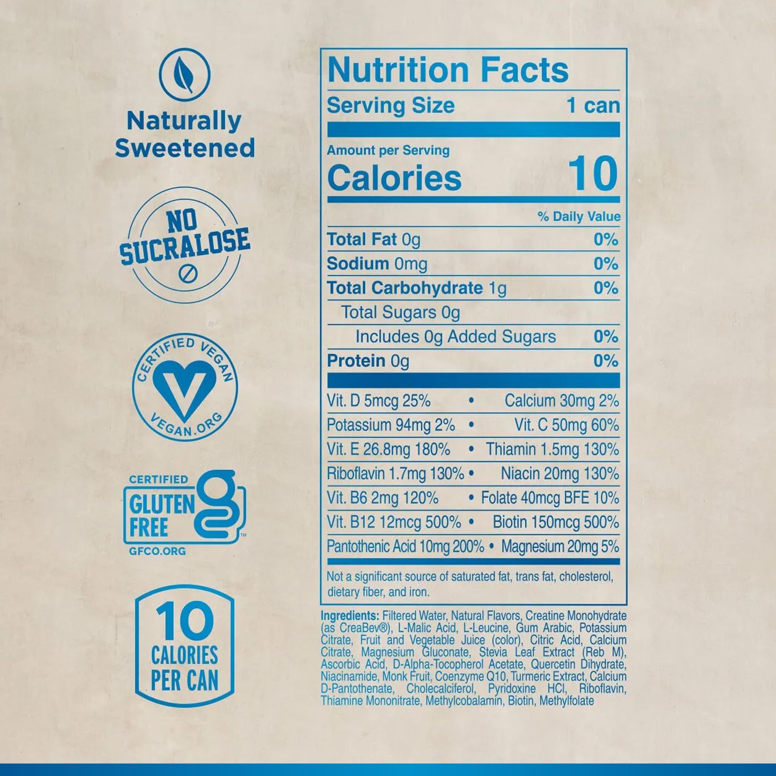 LifeAID FITAID Creatine Recovery Drink, Zero Sugar, Blue Raspberry, 12pk — Amazon image 2