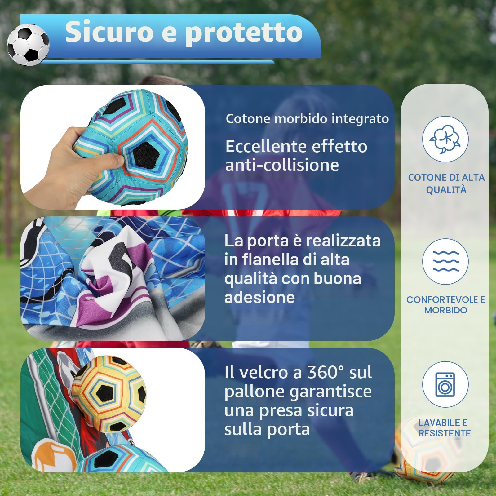 VATOS Set da Gioco con Pallone da Calcio per Bambini, Porta da Calcio in Cortile per Interni ed Esterni con Palline, Regalo di Compleanno per Ragazzi e Ragazze di 3 4 5 6 7 8 Anni Giocattolo Sportivo