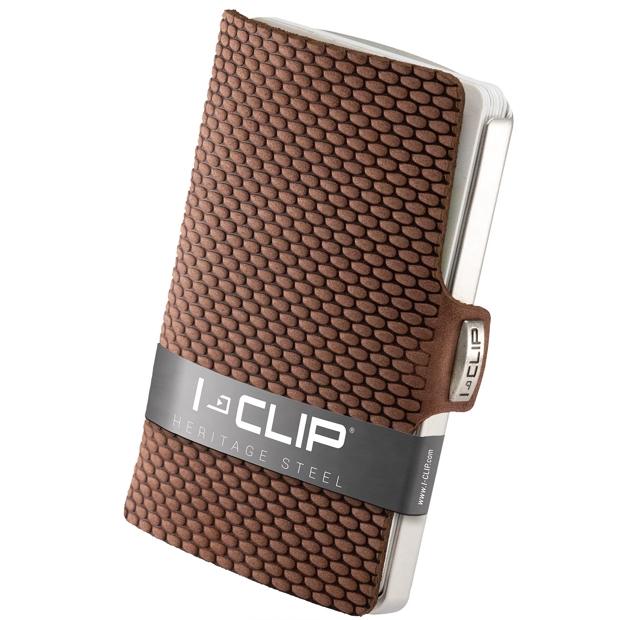 I-CLIPHeritage Steel Blasted Milanaise Oak, wallet, money bag, purse, credit card case, credit card holder