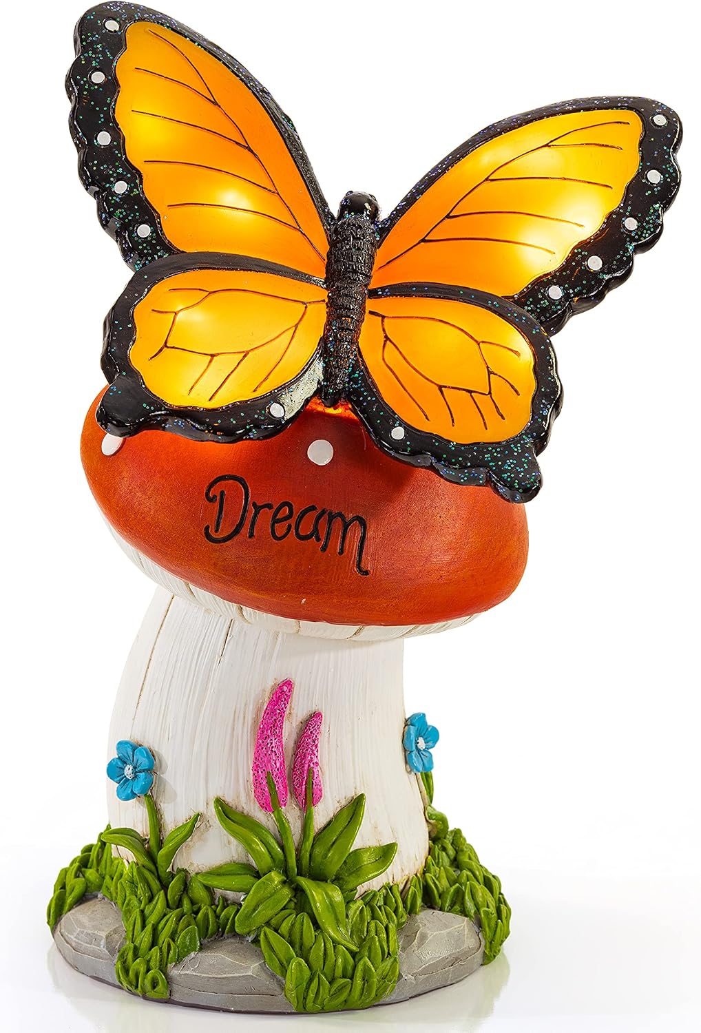 VP Home Butterfly Dream Mushroom Solar Powered LED Outdoor Decor Garden Light Great Addition for Your Garden, Solar Powered Light Garden Gnome, Christmas Decorations Gifts
