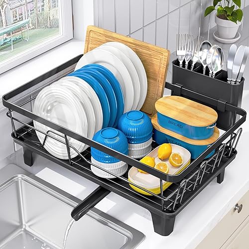 Dish Drainers for Kitchen Counter - Large Capacity Dish Drying