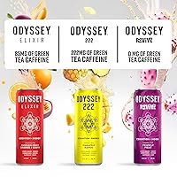 Vista 6 de Odyssey - Bebida energética 222, preentrenamiento, 222 mg de cafeína, bebidas energéticas limpias, L teanina, melena de león, cordyceps y té verde
