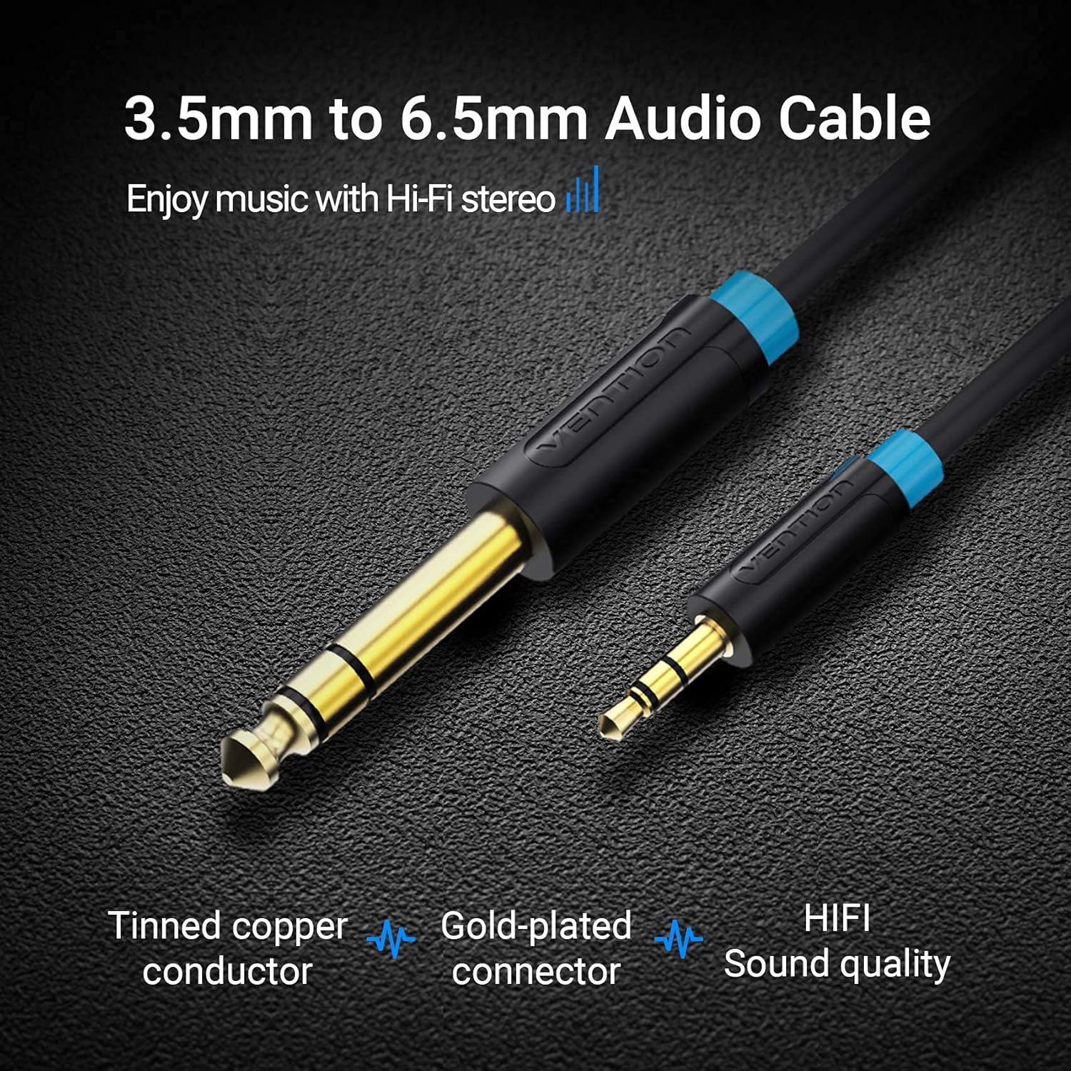 VENTION 3.5mm to 6.5mm Audio Cable features