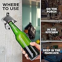 Vista 5 de abrebotellas montado en la pared magnético, Negro Gunmetal