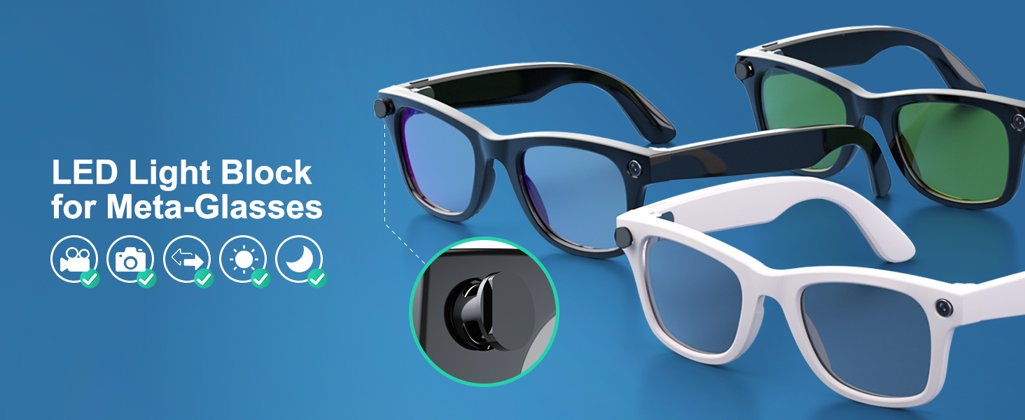 Amazon.com: Adjustable LED Light Covers for RayBan Meta AI Glasses