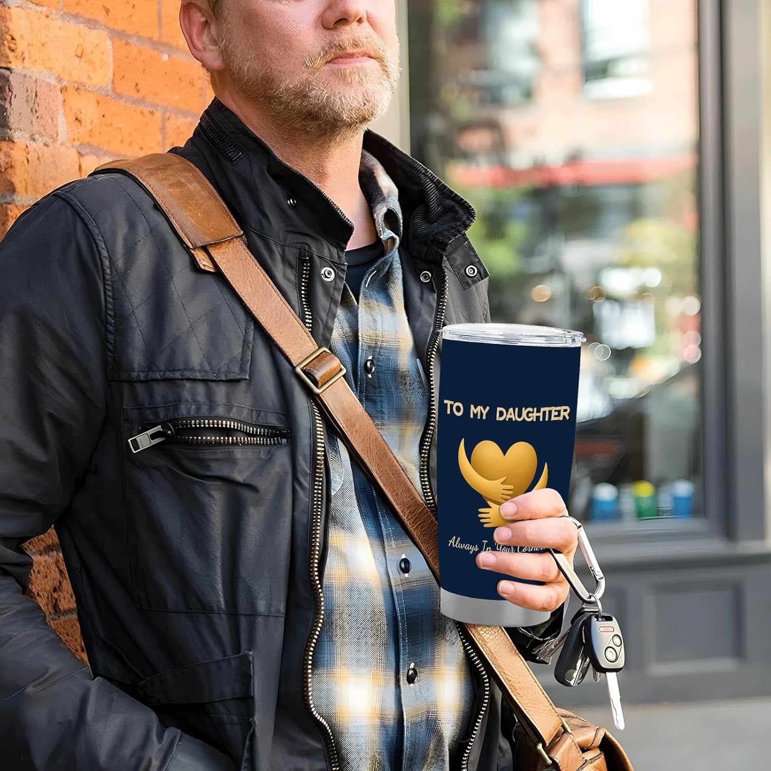 Daughter Gift Cup 20oz Travel Tumbler Inspirational Warm Encouraging Message from Mom or Dad Birthday Christmas Graduation National Daughters Day Valentine's Present for Daughter - Image 6