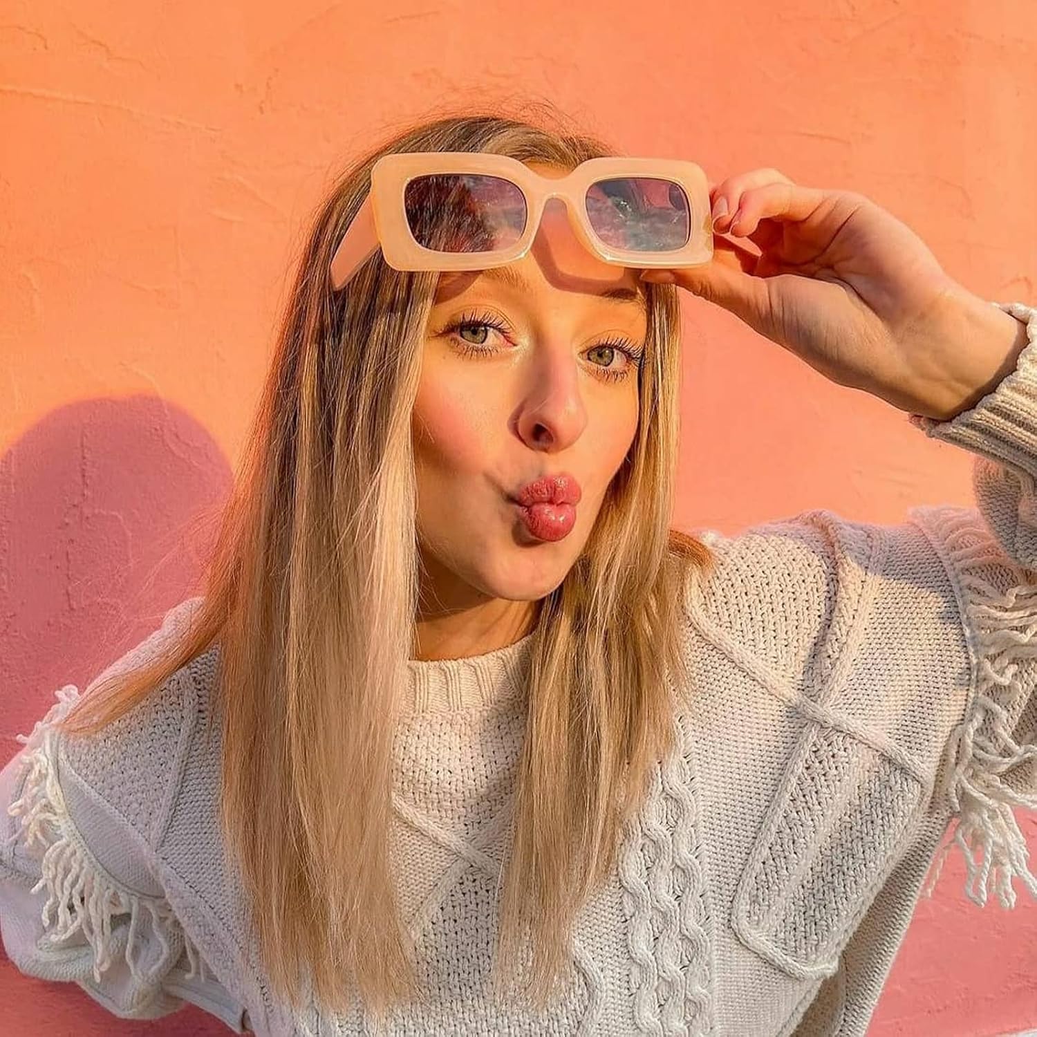 10/20 Pack Retro Narrow/Chunky Rectangle Sunglasses for Women Men 90s Trendy Aesthetic Y2K Square Party Glasses - Image 2