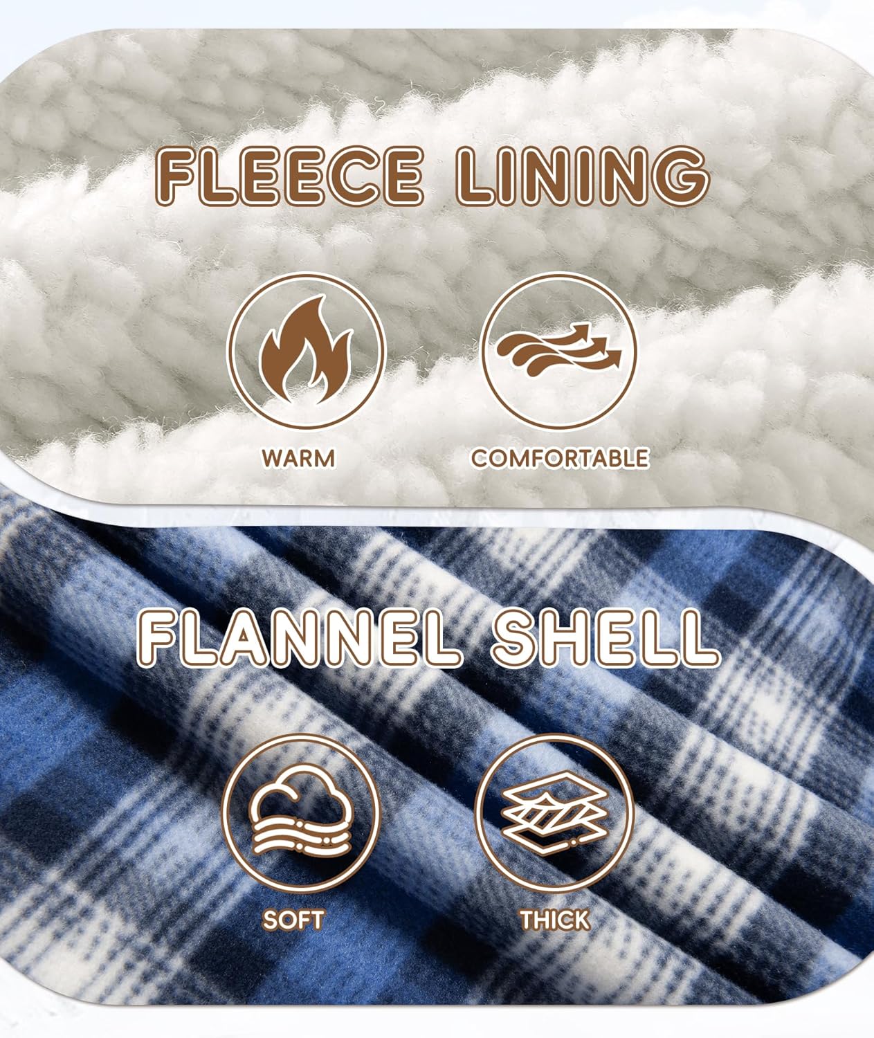 Mens Plaid Full Zip Hoodie Warm Flannel Shirt Jacket Fleece Lined Outerwear Coat with Hood - Image 6