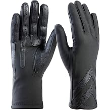 womens Spandex Touchscreen Cold Weather Gloves With Warm Fleece Lining and Chevron Details