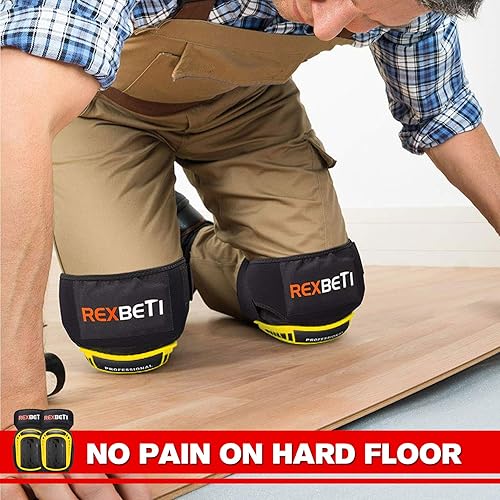Miniatura 6 de REXBETI - Rodilleras para trabajo, rodilleras de gel de construcción, resistentes, cómodas y antideslizantes, para limpiar el suelo y el jardín