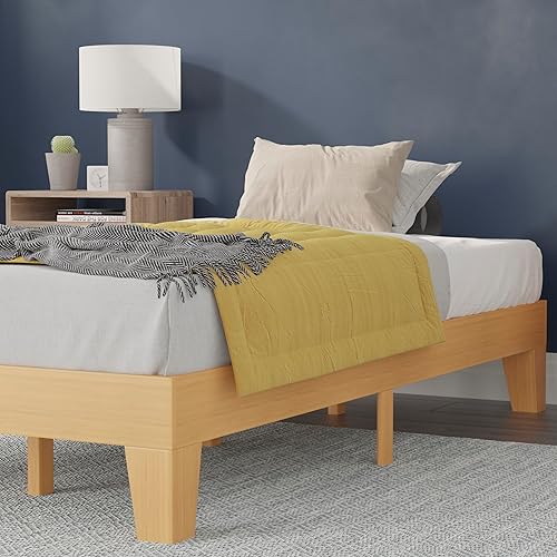 Miniatura 5 de Flash Furniture Evelyn - Cama de plataforma de madera, acabado de pino natural, tamaño individual, soporte de listones de madera, no requiere