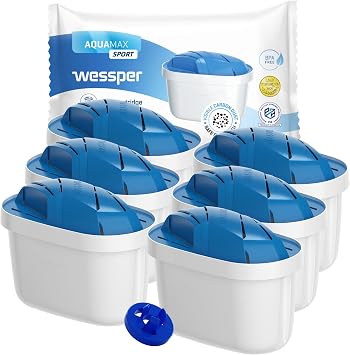 Wessper AQUAMax Sport Water cartridges, BPA-Free pre Activated Carbon Ion Exchanger Fine mesh Post-Filter